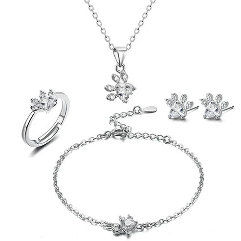 Rose Gold Paw Jewellery Set