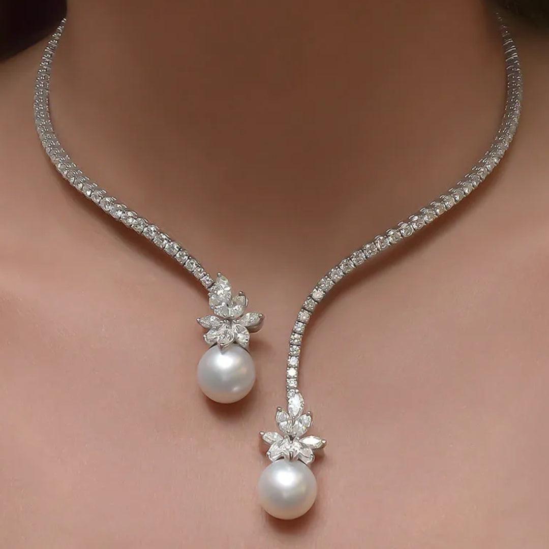 Elegant Necklace Made of Shiny Silver