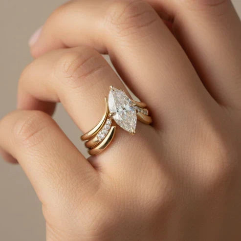 Drop Crown Gold Ring