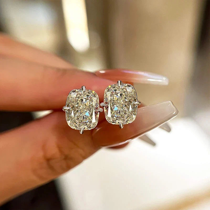 Cushion Cut Vintage Stud Earrings