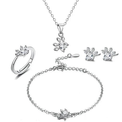 Rose Gold Paw Jewellery Set