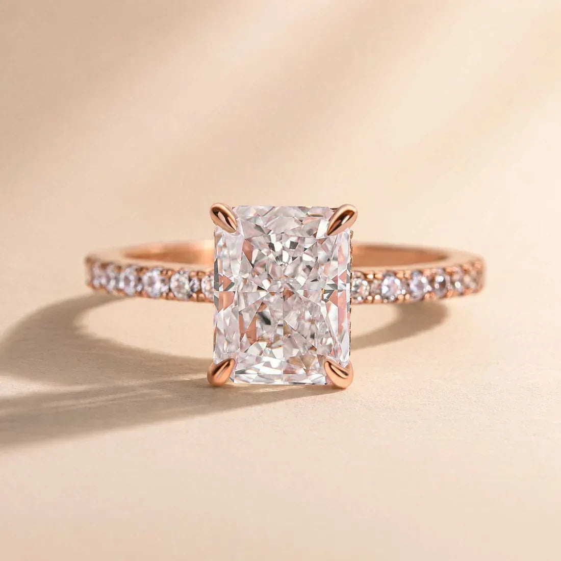 Radiant Cut Travel Ring for Everyday Wear