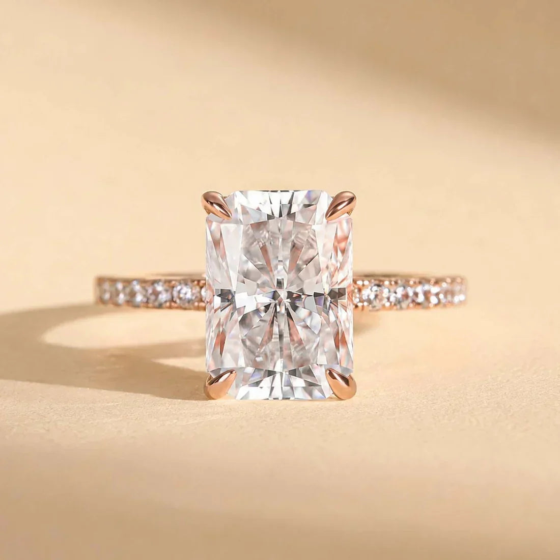Moissanite Radiant Cut Engagement Ring
