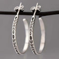 Sleek Silvery Hoop Earrings