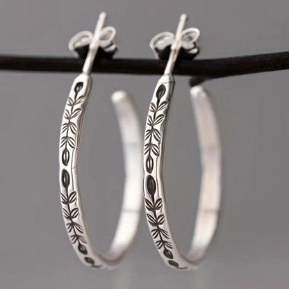 Sleek Silvery Hoop Earrings