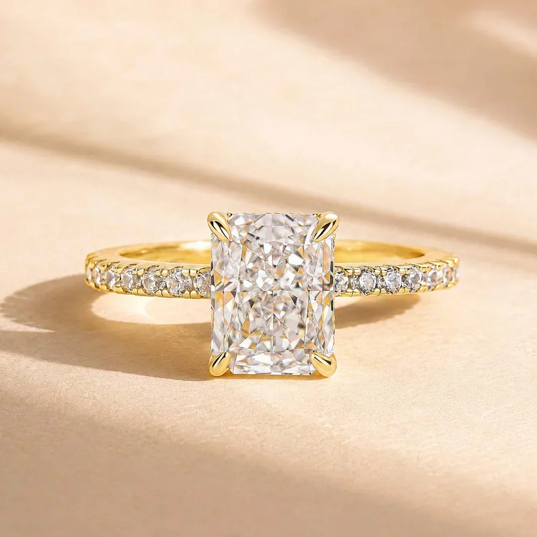 Radiant Cut Travel Ring for Everyday Wear
