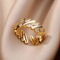 Irregular Form Adjustable Gold Ring