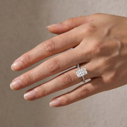 Moissanite Radiant Cut Engagement Ring
