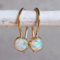 Timeless Gold Plated White Opal Earrings