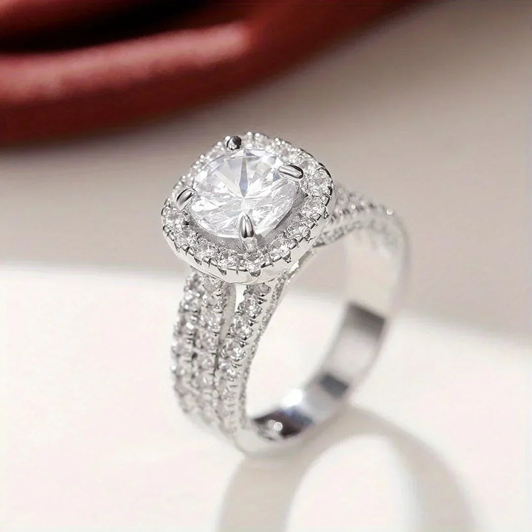 Cushion Halo Pavé Statement Ring