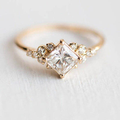 Luxurious Ring with Cubic Zirconia Made of Gold and Silver