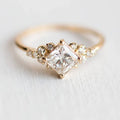 Gold Square Solitaire Ring
