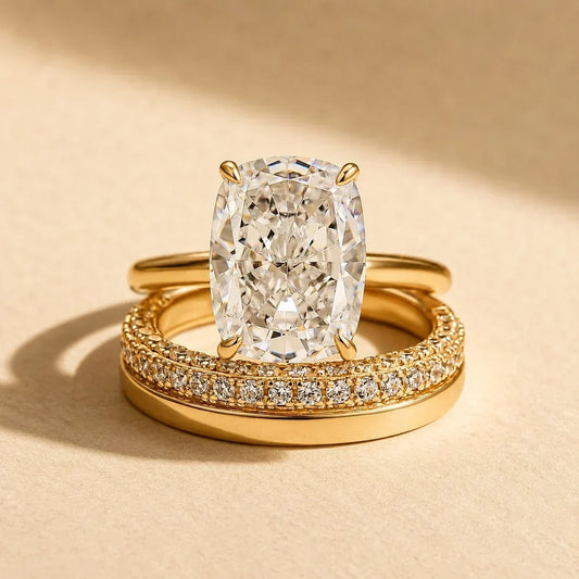 Cushion Cut Classic Wedding Ring Set