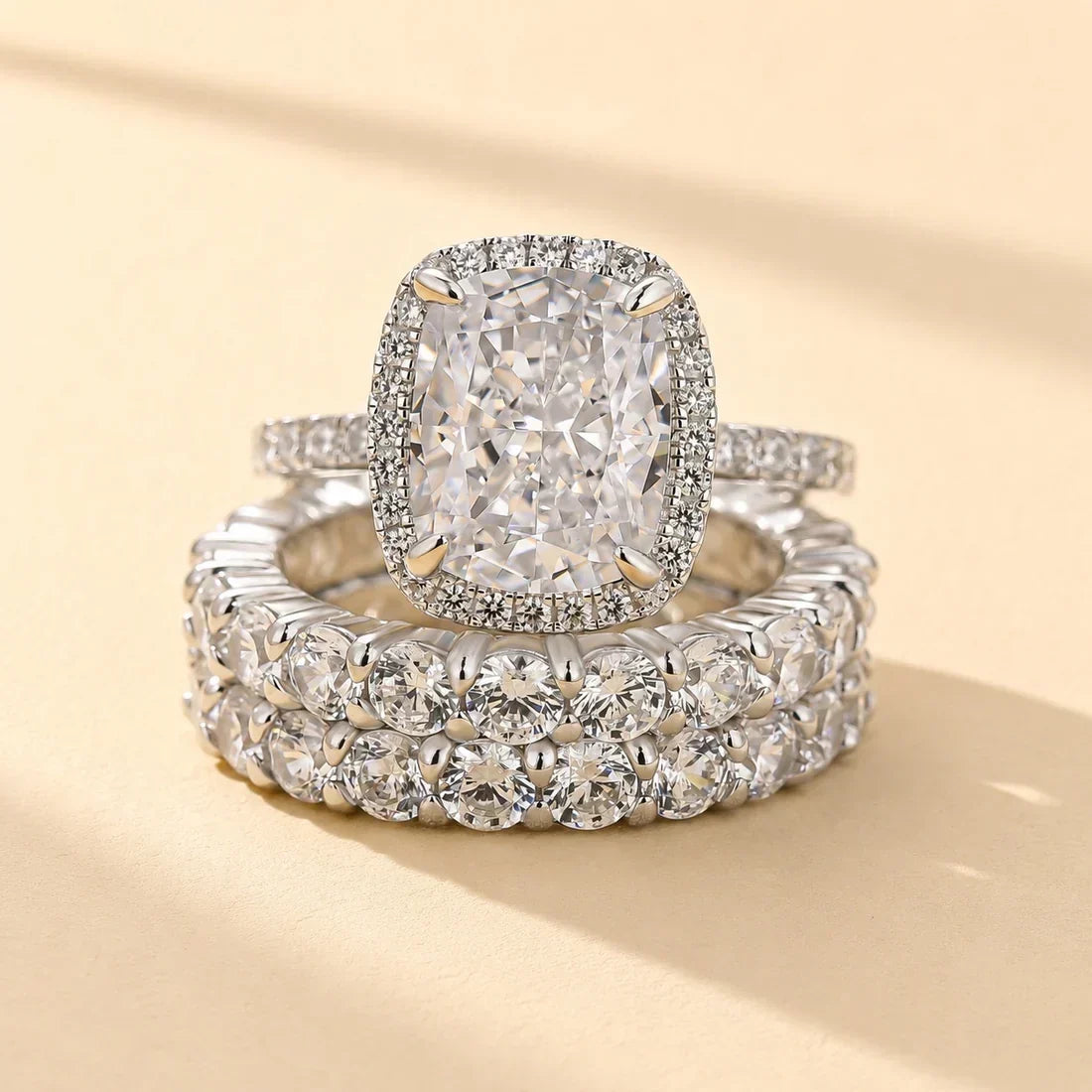 Cushion Cut Gorgeous Wedding Ring Set