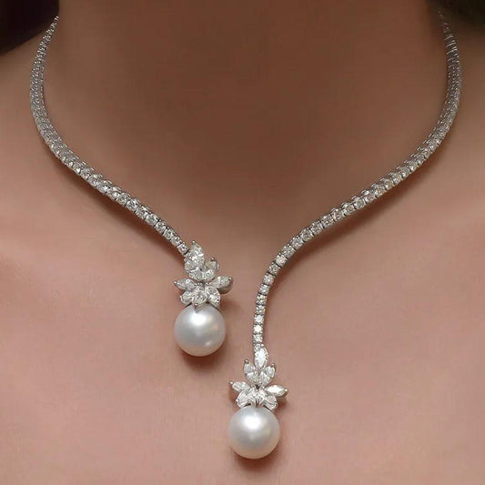 Elegant Necklace Made of Shiny Silver