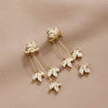 Crystal Leaf Earrings in Gold