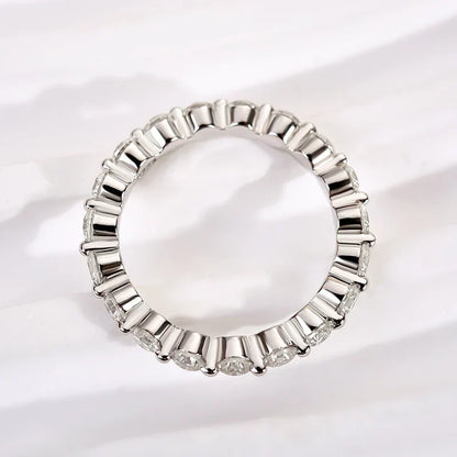 Moissanite Round Cut Eternity Wedding Band Ring