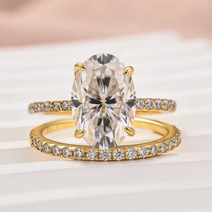 Oval Cut Wedding Ring Set