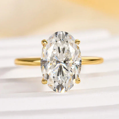 Oval Cut Hidden Halo Engagement Ring