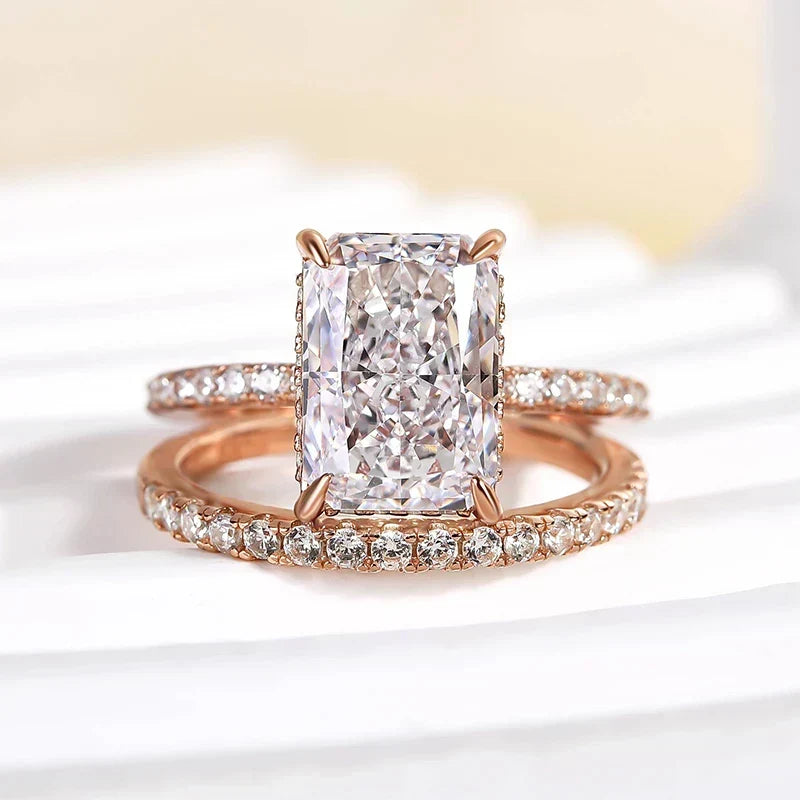 Radiant Cut Wedding Ring Set