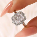 Three Stone Radiant Cut Wedding Set