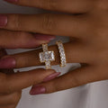 Radiant Cut Engagement Ring Set