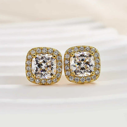 Halo Cushion Cut Stunning Earrings