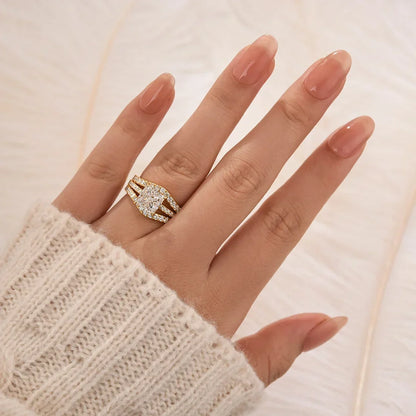 Princess Cut 2PC Wedding Ring Set for Women