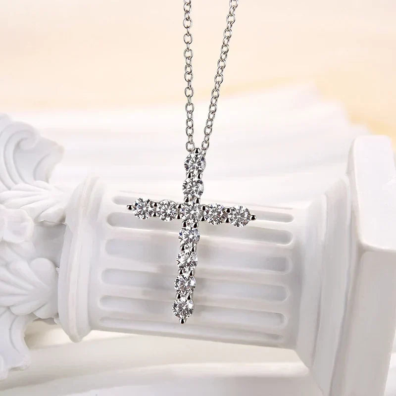 Sterling Silver Fashion Cross Pendant Necklace