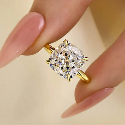 Cushion Cut Engagement Ring in Sterling Silver