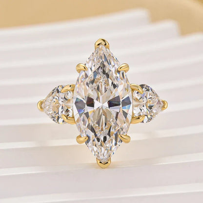 Marquise Cut Three Stone Engagement Ring