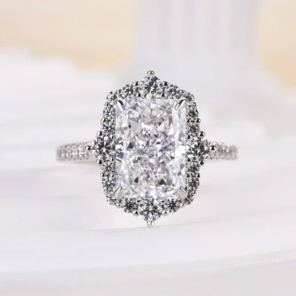 Gorgeous Halo Radiant Cut Engagement Ring