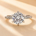 Moissanite Round Cut Engagement Ring for Women