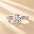 Cushion Cut White Sapphire Women's Engagement Ring