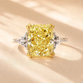 Radiant & Triangle Cut Yellow Stone Engagement Ring