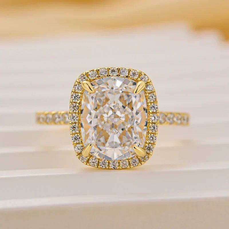 Luxurious Halo Cushion Cut Engagement Ring