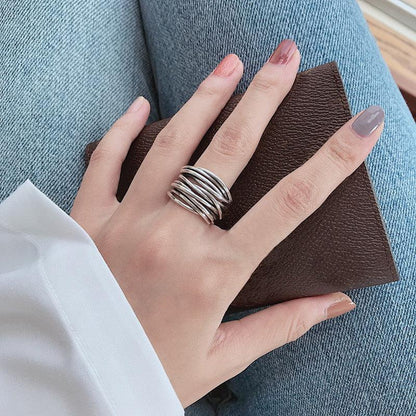 Adjustable Silver Layée Ring