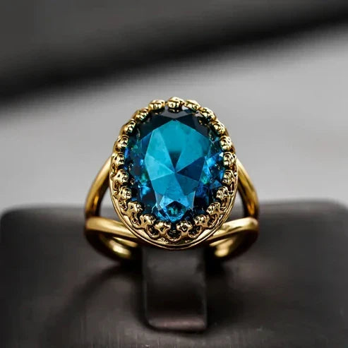 Blue Sapphire Golden Ring