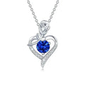 Sapphire Rose Heart Necklace