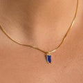Gold Sapphire Minimalist Necklace