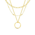 Open Circle Three Row Necklace