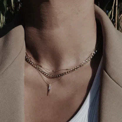 Flat Link Curb Chain Necklace