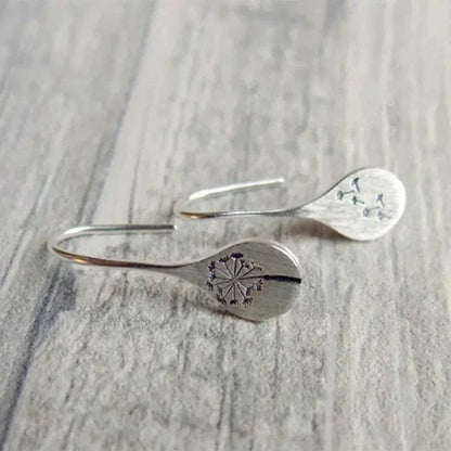 Dandelion Leaf Earrings Made of 925 Silver