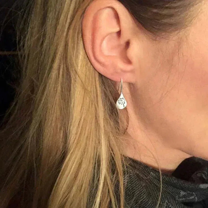 Dandelion Leaf Earrings Made of 925 Silver