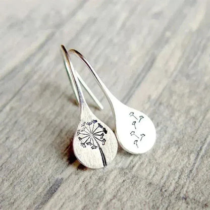 Dandelion Leaf Earrings Made of 925 Silver