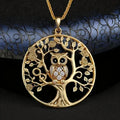 Golden Owl Tree of Life Necklace