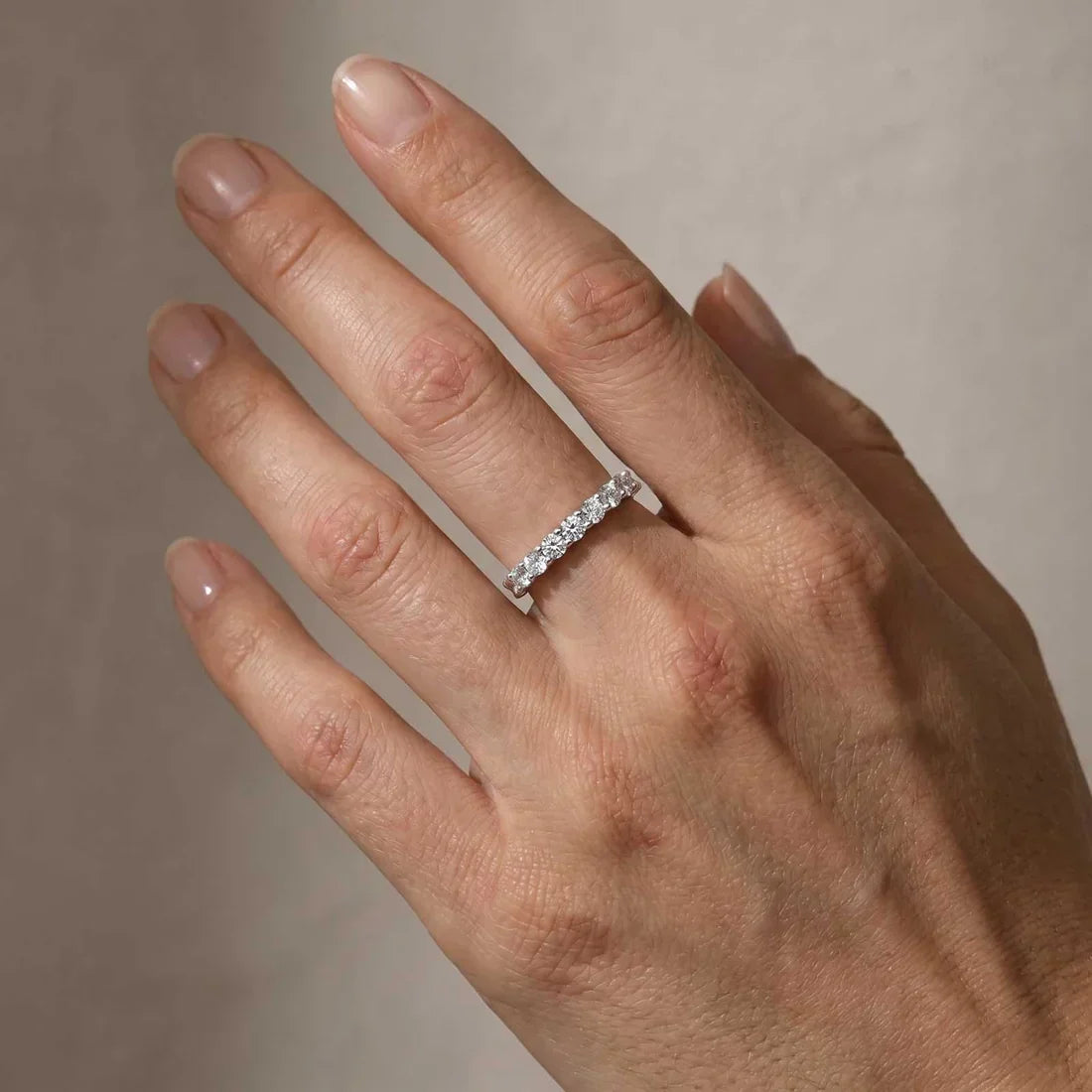 Moissanite Round Cut Stackable Wedding Ring