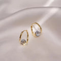 Elegant Ear Studs in a Simple Style with Zirconia