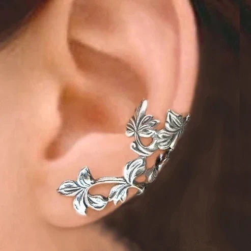 Vintage Silver Leaf Earrings