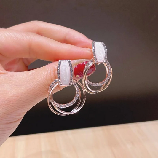 Elegant White Shiny Earrings